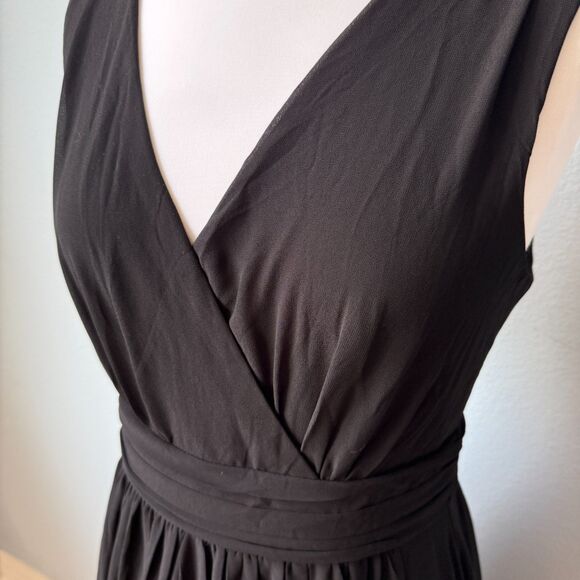 Lulus Thoughts of Hue Black Surplice Maxi Dress Size Medium - Picture 5 of 14